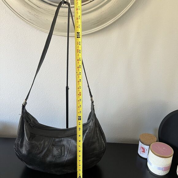 Vintage CELINE Embossed Leather Shoulder Bag Black - Picture 11 of 15